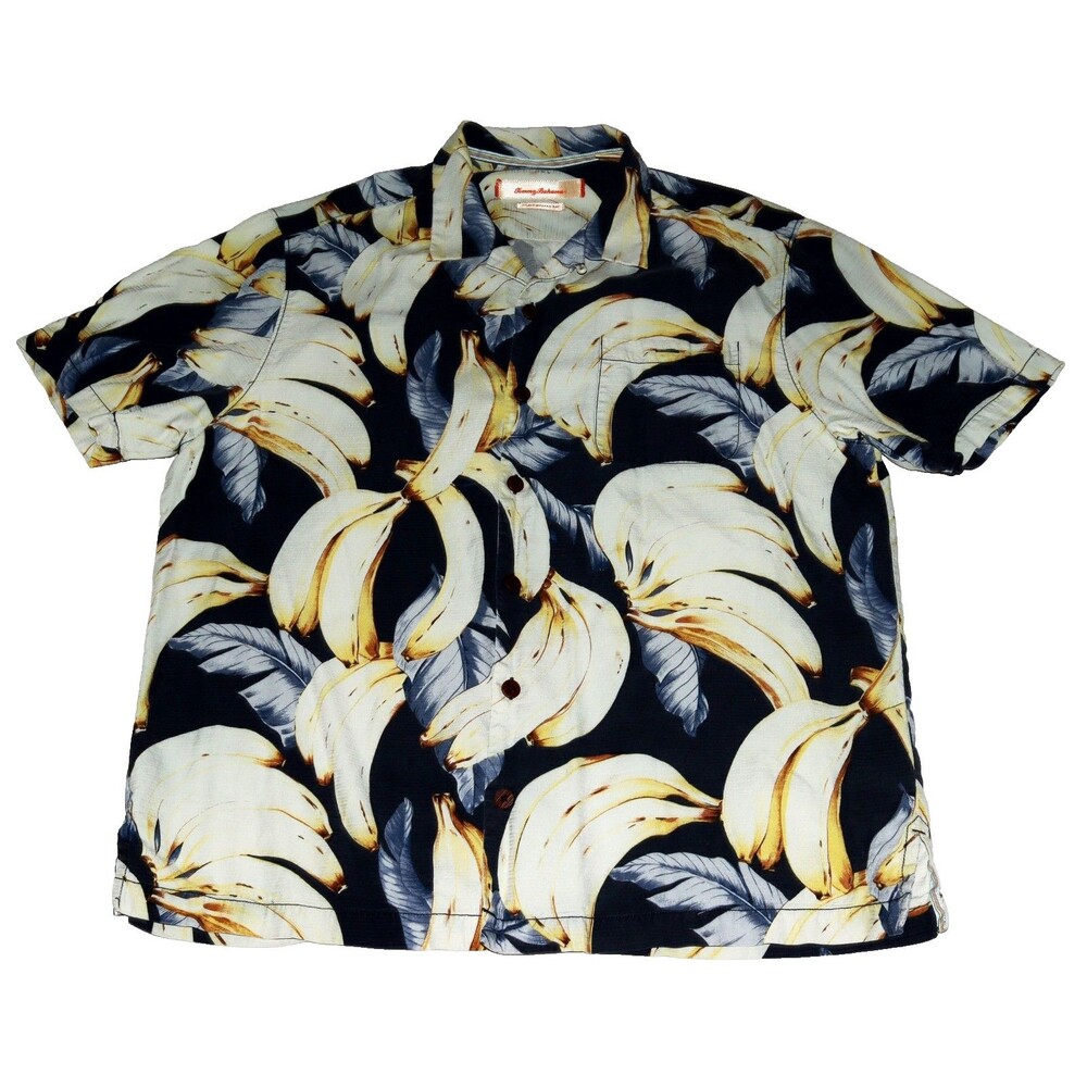 Tommy Bahama Island Modern Fit Men's Short Sleeve Tropical Camp Shirt Size Large